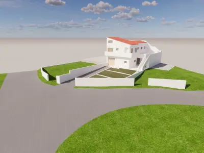 Small portogeuse house  Low-poly 3D model