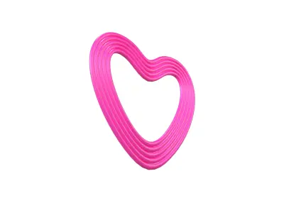 Line Heart Icon v1 001 Low-poly 3D model