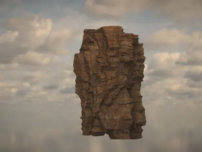 Western Cliffs Low-poly 3D model