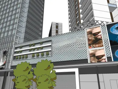 Highrise hotel building sketchup model 3D model