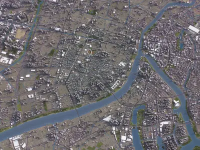 Ningbo - 3D City Model Low-poly 3D model