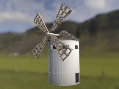 Windmill Low-poly 3D model