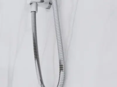 Shower head on marble wall 3D model