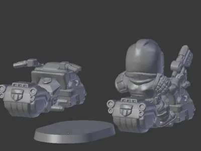 Chibi Lawman on bike 3D print model