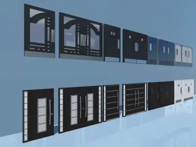 Doors Classic and Modern Low-poly 3D model