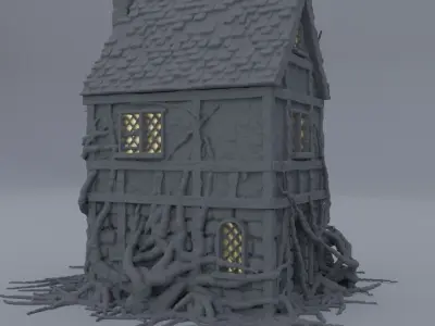 Corrupted Farmhouse Tabletop Terrain 28 mm 3D print model