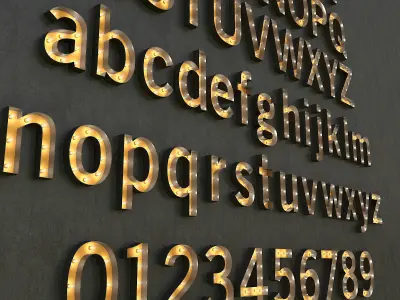 Light Bulbs Alphabet 3D model