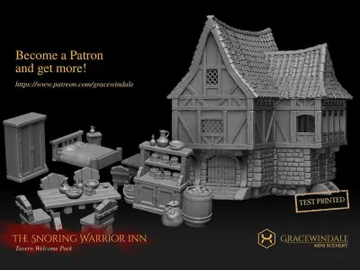 The Snoring Warrior Tavern Free 3D print model