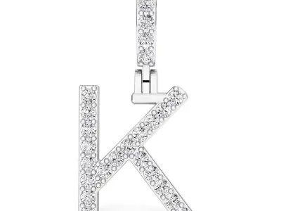 Alphabet K-letter single row pendant 3D print model