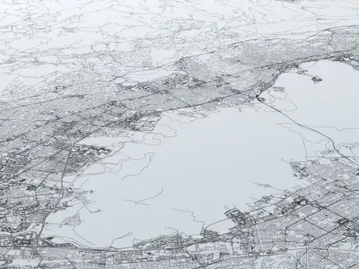 San Francisco Area Road Network and Streets 3D model