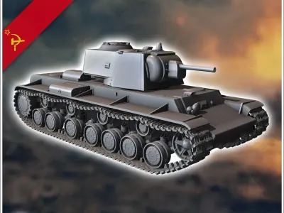 KV-3 Object 222 - Soviet army WW2 Second World East front Ostfro 3D print model