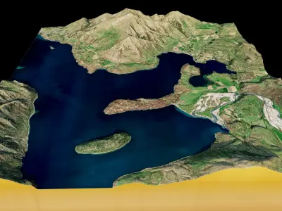 Roys peak 3d model terrain Low-poly 3D model