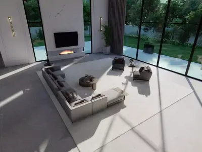 Allura Living Room Interior Design 3D model