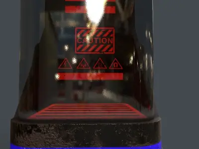 Sci-Fi Teleportation Capsule V1 - 02 Low-poly 3D model