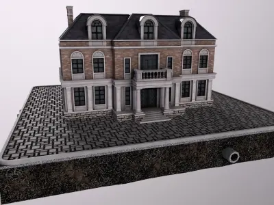 Primary City house PBR 4k textures Low-poly 3D model
