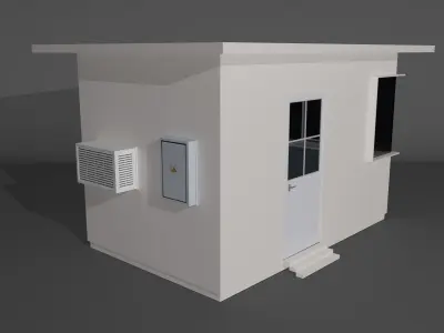 Security Booth Low-poly 3D model