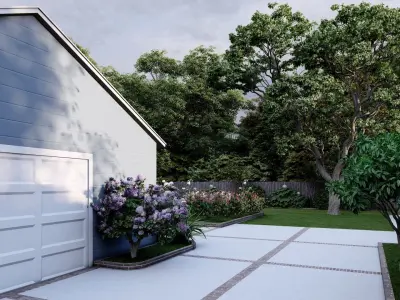 3D Exterior Scene 3D model design garden and landscape  3D model