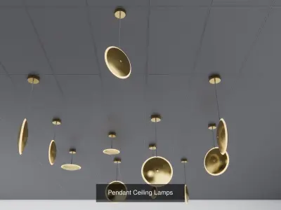 Modern Pendant Ceiling Lamps 3D Model Pack