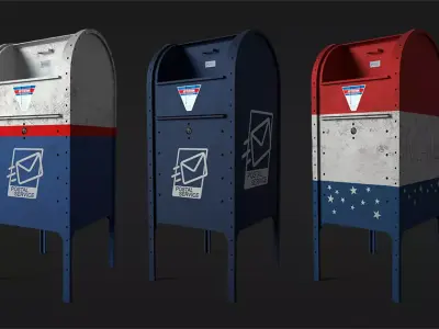 Realistic MailBox Pack - PBR Low-poly 3D model