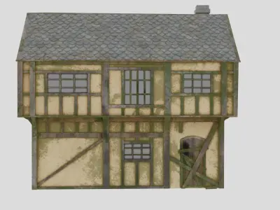 Medieval House Low-poly 3D model