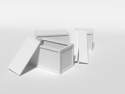 Low Poly Boxes three Low-poly 3D model