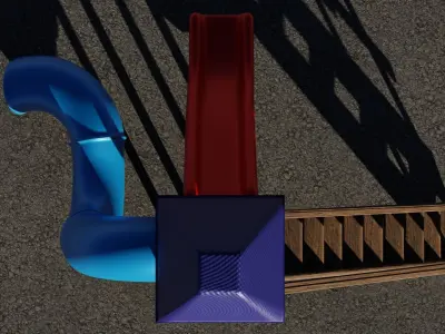 Slide 3D model playground Low-poly 3D model