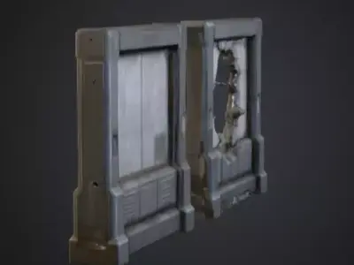 Cyberpunk Interior Wall Low-poly 3D model