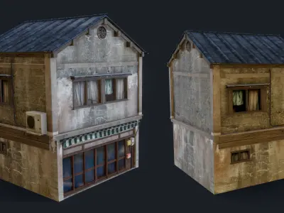Tokyo Style Kanda House Low-poly 3D model