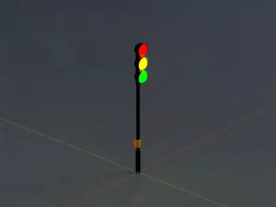 Spherical stylized traffic light design 1 3D model