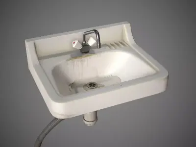 Sink Retro Old Low-poly 3D model