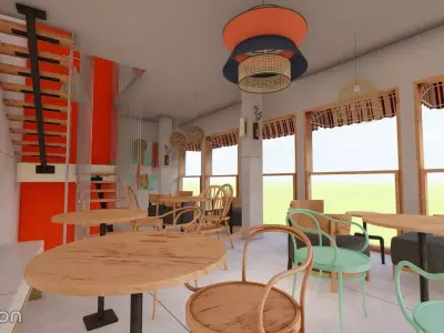 Bohemian Coffee Shop 3D model