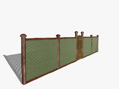Wooden Fence 3D model