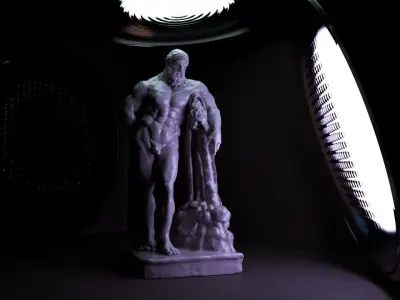 Studio set - Farnese Hercules - Cinema4d - Corona 3d Model Free 3D model