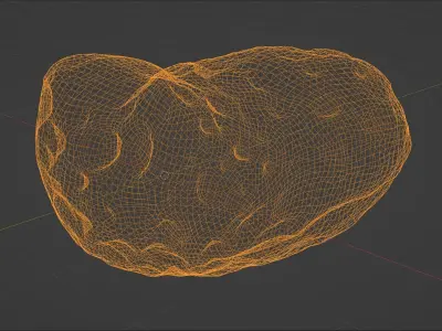 Pack of Four Detailed Asteroids 3D model