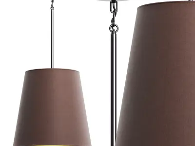 RESTORATION HARDWARE CICERO BARREL PENDANT Grey Linen 3D model