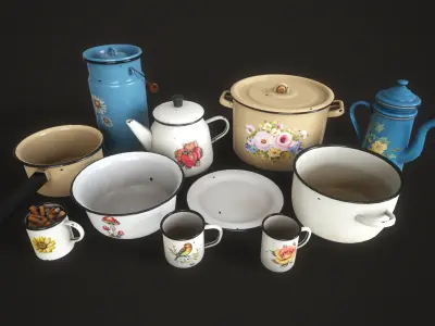 Enamel tableware set