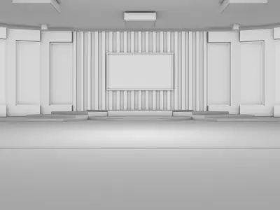 virtual set tv studio 3D model