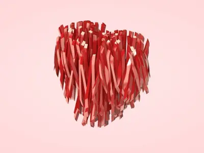 Heart Strips Low-poly 3D model