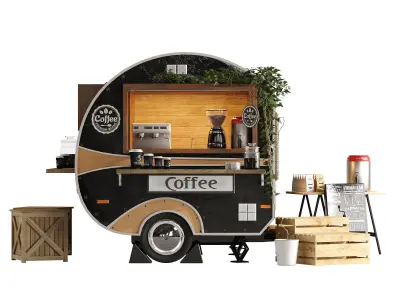 Foodtruck trailer set 6 3D model