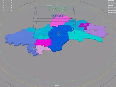 Tokat  Black Sea Region  Turkey map region geography political 3D model