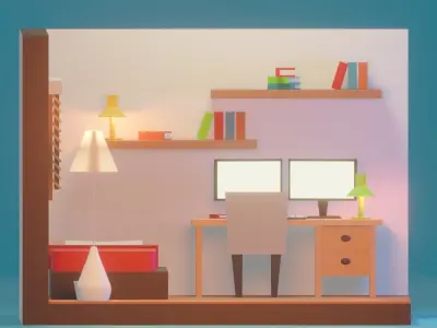 Isometric Room 1 Low-poly 3D model