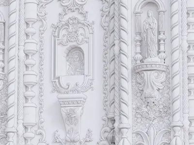 Baroque Church Facade 3D model