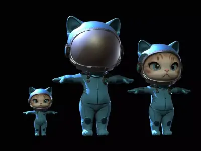 Cat6Pack2 Low-poly 3D model