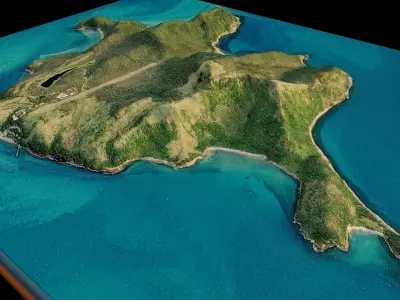 Lindeman Island 3d model terrain Low-poly 3D model