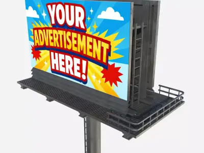 Advertising Billboard 01 Low-poly 3D model