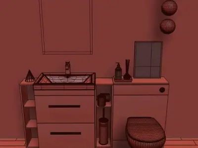 Fitted bathroom furniture 3D model