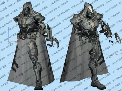 Marvel Rivals - Moon Knight S1 Armor - DIY Cosplay Pepakura Foam Low-poly 3D model