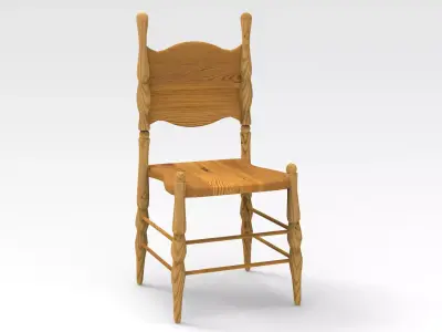 Wooden Armed Chair 3D model