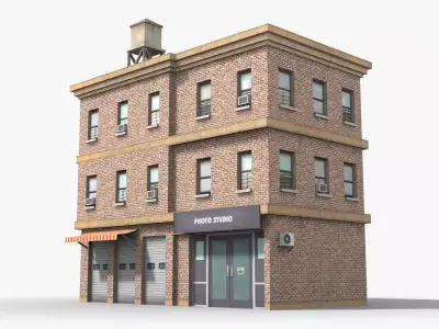 Apartment Building x1 Low-poly 3D model