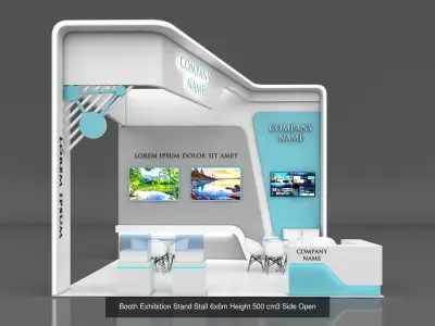 5 Exhibition Stand Stall Booth 3D model 3D Model Collection 3D Model Pack buy